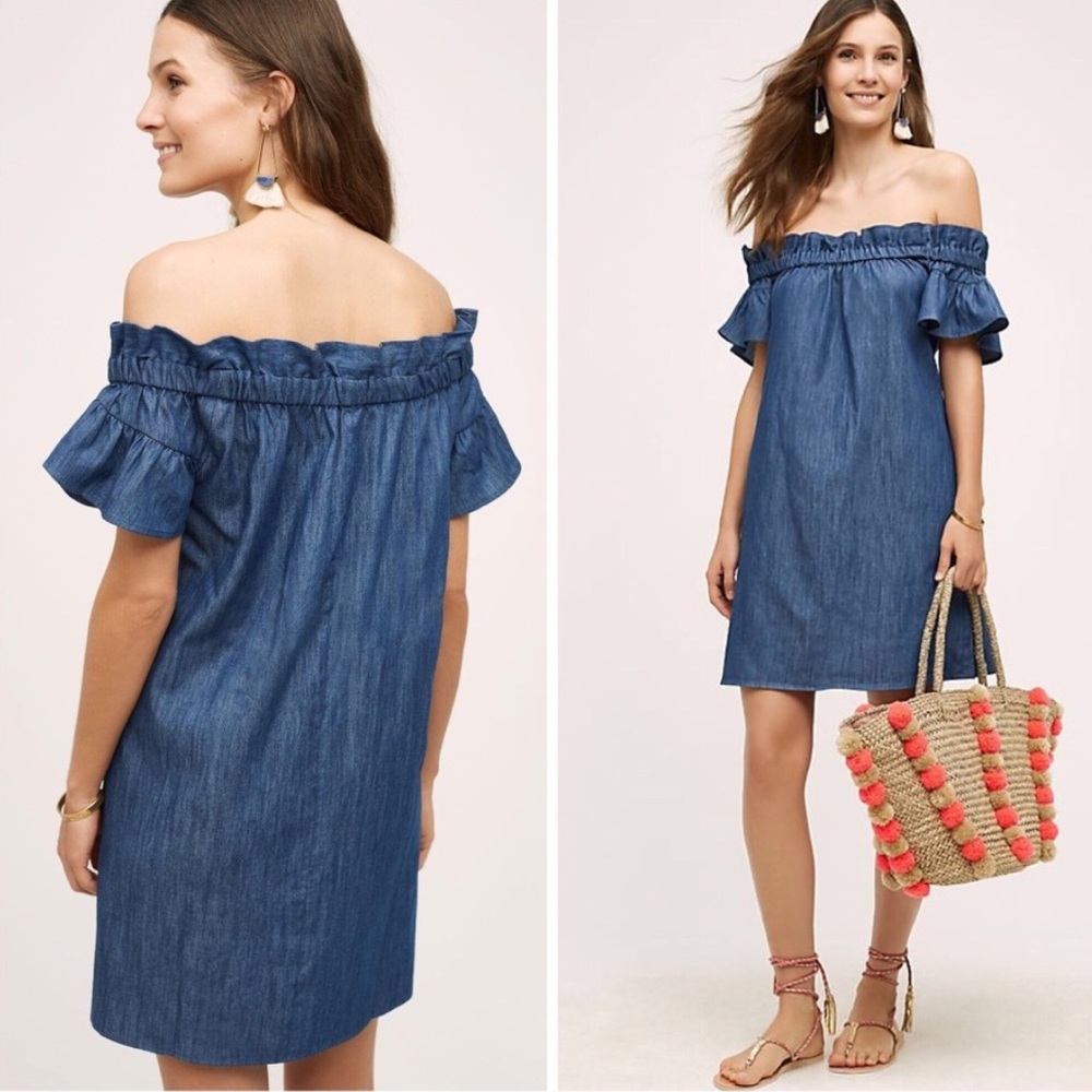 Anthro Corey Lynn Calter Off-The-Shoulder Dress - Picture 2 of 11